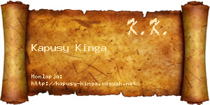 Kapusy Kinga névjegykártya